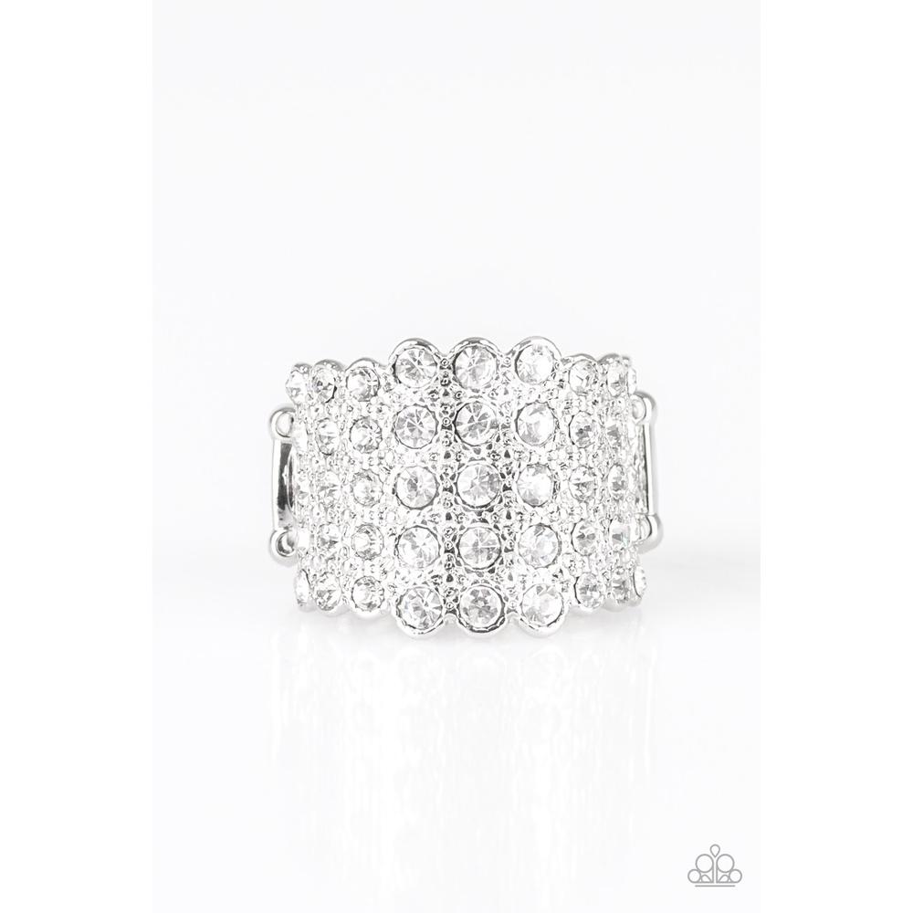 Million Dollar Masquerade White Ring - Paparazzi - Paparazzi - Dare2bdazzlin N Jewelry