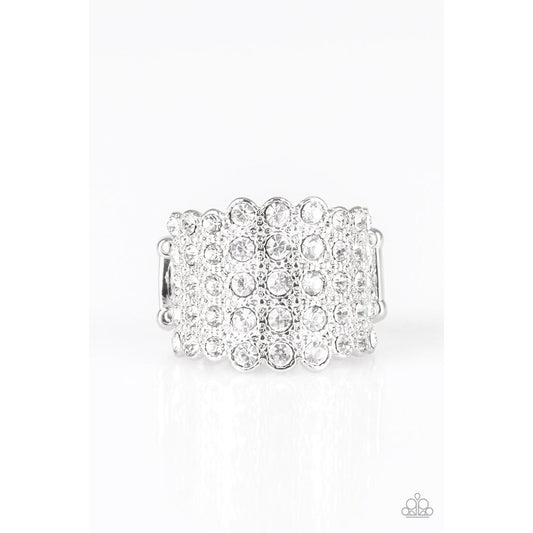 Million Dollar Masquerade White Ring - Paparazzi - Paparazzi - Dare2bdazzlin N Jewelry