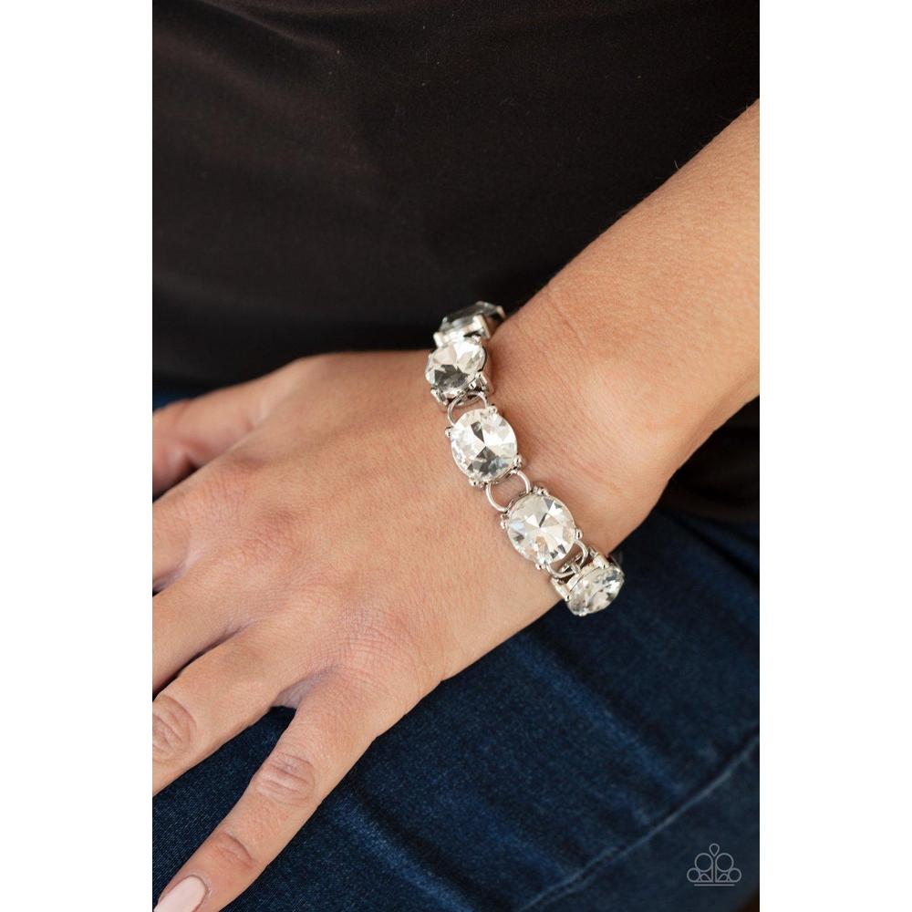 Mind Your Manners - White Bracelet  - Paparazzi - Dare2bdazzlin N Jewelry