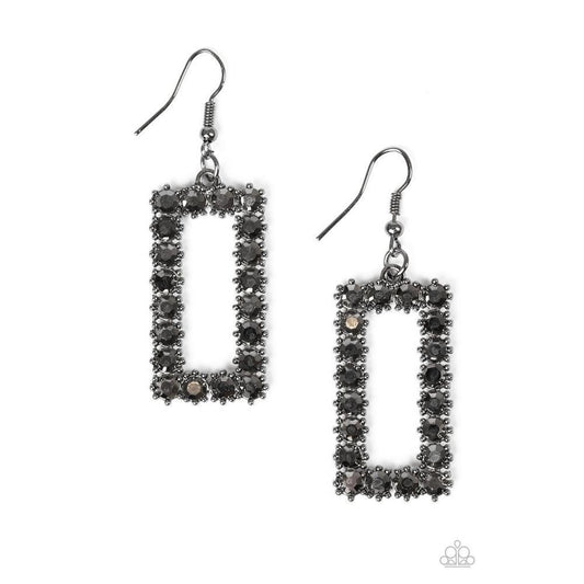 Mirror Mirror Black Earrings - Paparazzi - Dare2bdazzlin N Jewelry