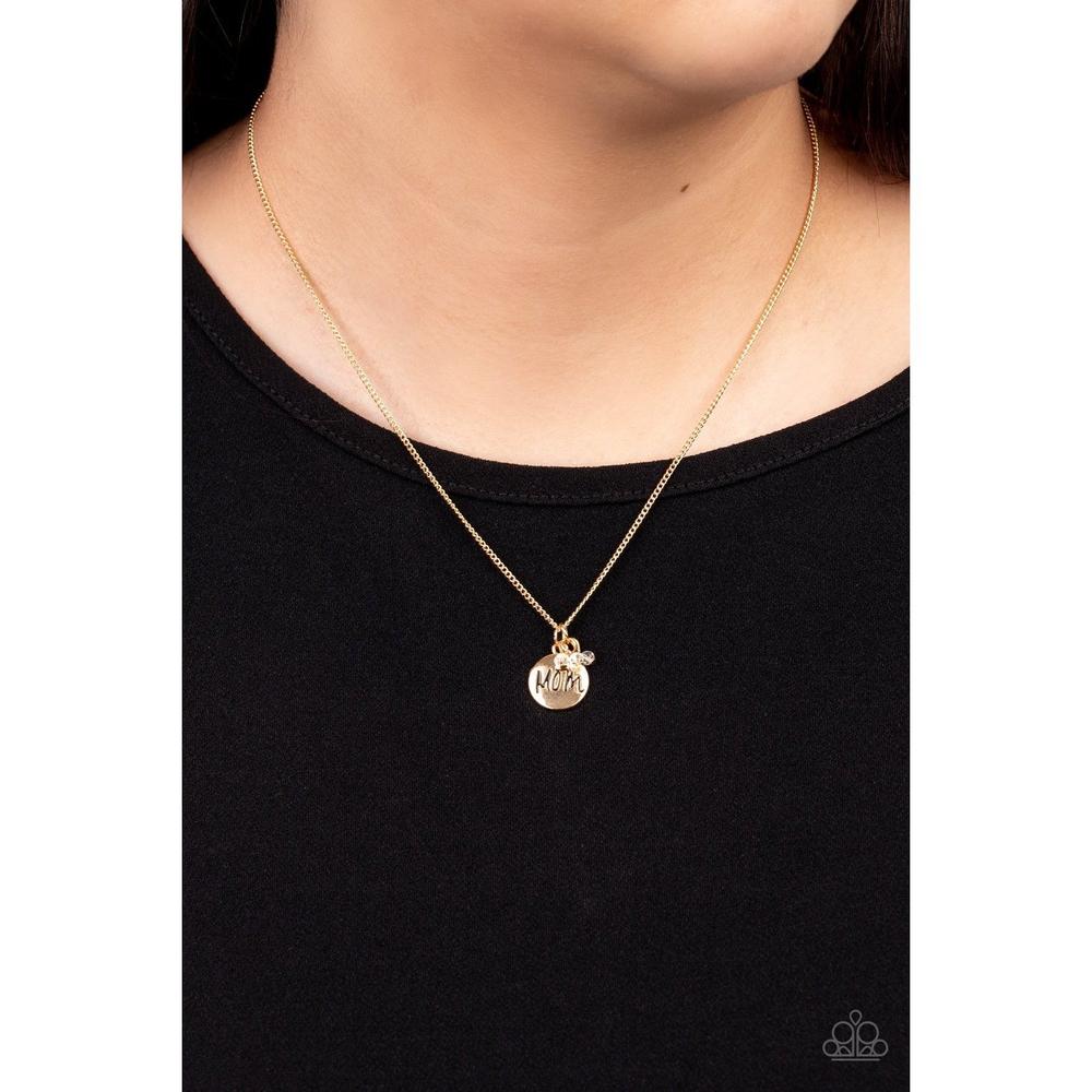 Mom Mode Gold Necklace - Paparazzi - Dare2bdazzlin N Jewelry