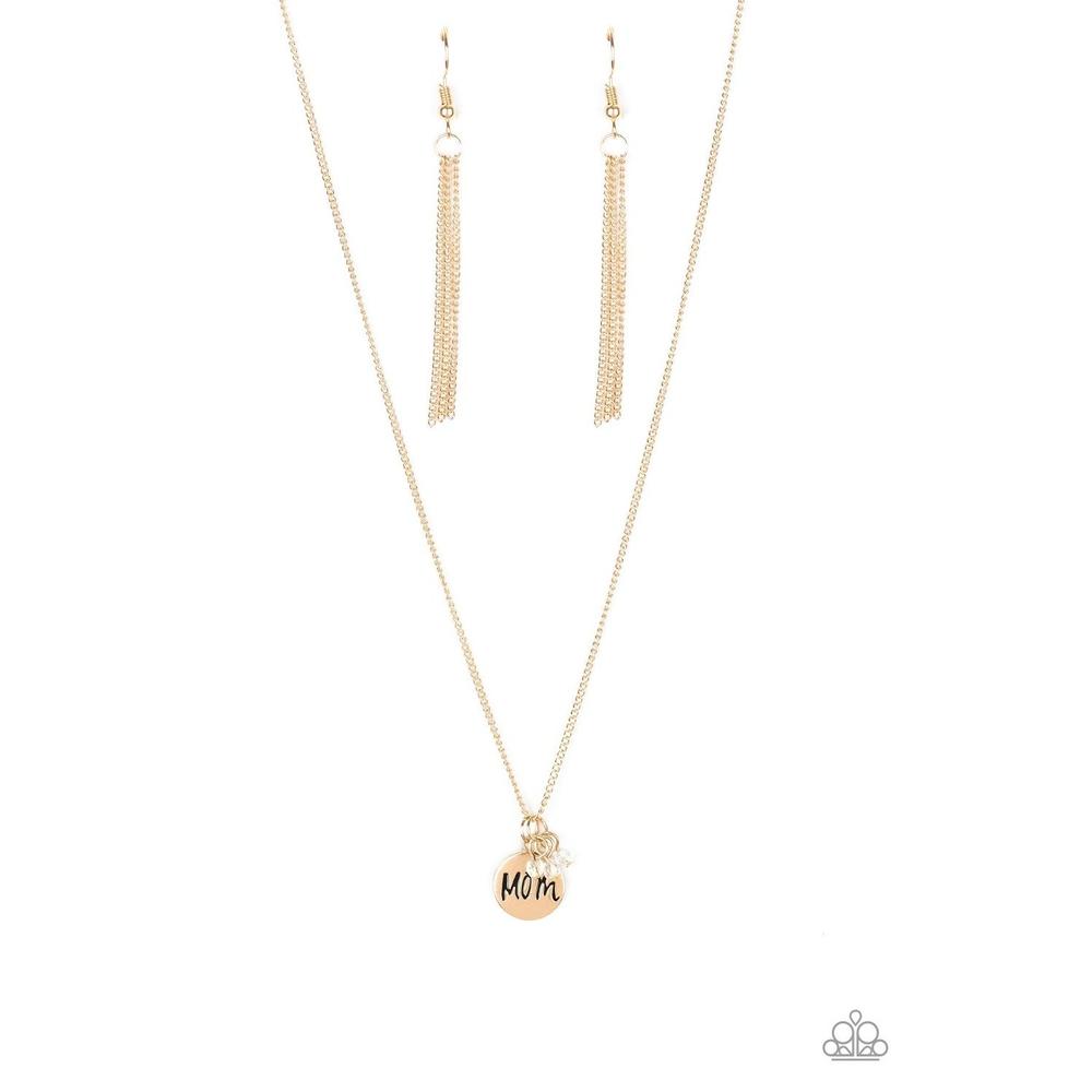 Mom Mode Gold Necklace - Paparazzi - Dare2bdazzlin N Jewelry