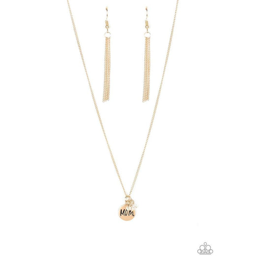 Mom Mode Gold Necklace - Paparazzi - Dare2bdazzlin N Jewelry