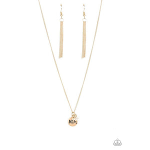 Mom Mode Gold Necklace - Paparazzi - Dare2bdazzlin N Jewelry