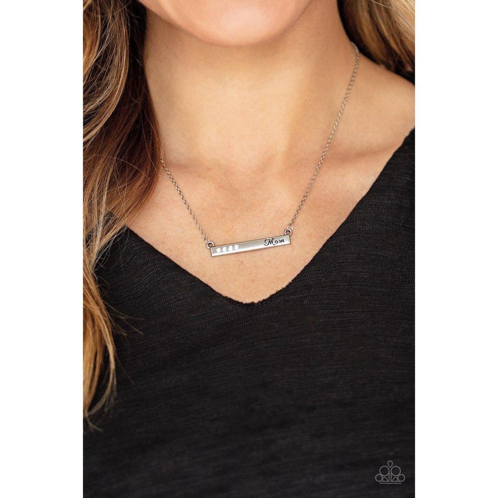 Moms Do It Better - White Necklace - Paparazzi - Dare2bdazzlin N Jewelry