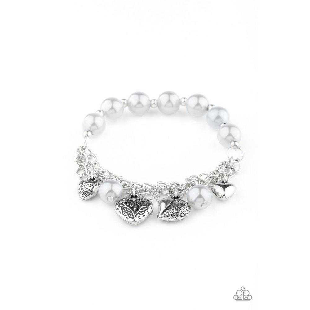 More Amour White Bracelet - Paparazzi - Dare2bdazzlin N Jewelry