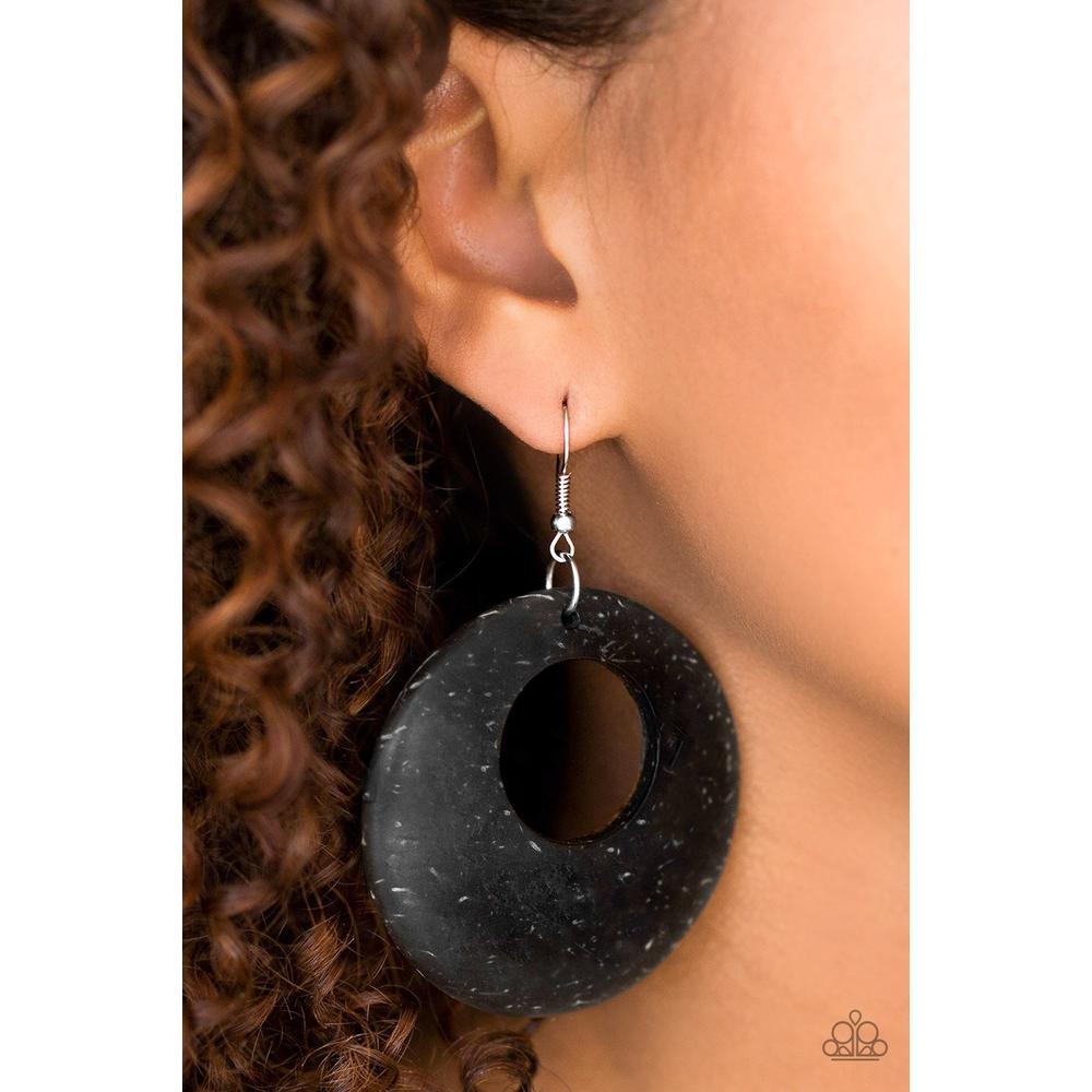 Moroccan Movement Black Wood Earrings - Paparazzi - Dare2bdazzlin N Jewelry