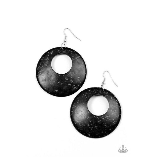 Moroccan Movement Black Wood Earrings - Paparazzi - Dare2bdazzlin N Jewelry