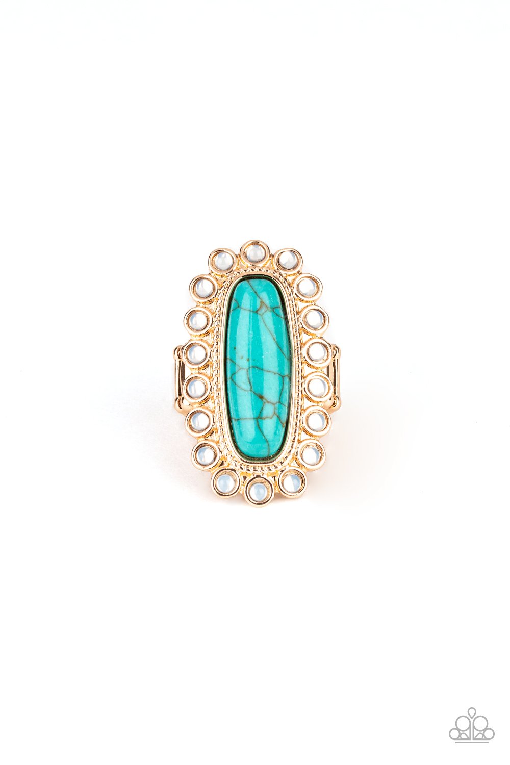 Mystic Oasis - Gold Ring - Paparazzi - Dare2bdazzlin N Jewelry