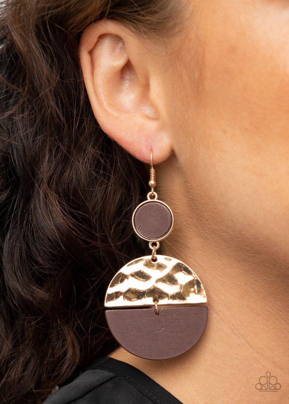Natural Element - Gold Earring - Paparazzi - Dare2bdazzlin N Jewelry