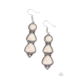 New Frontier - White Earring - Paparazzi - Dare2bdazzlin N Jewelry