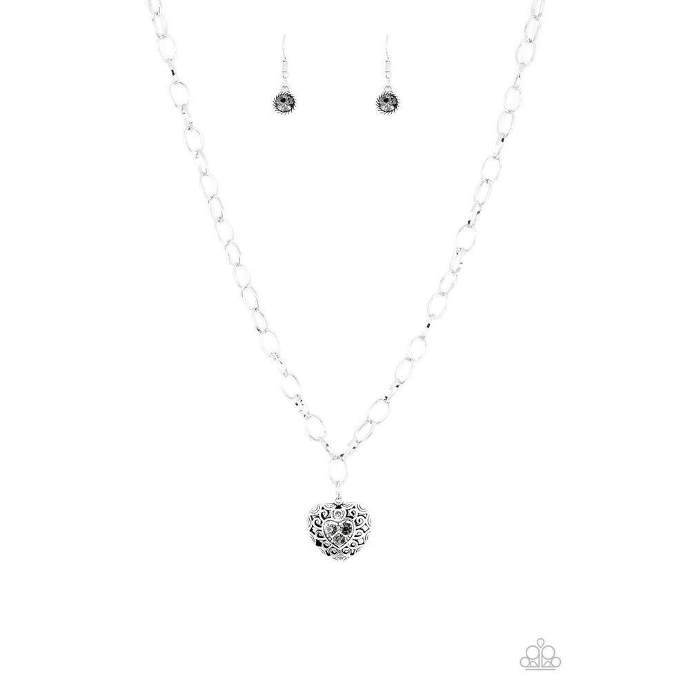 No Love Lost - Silver Necklace - Dare2bdazzlin N Jewelry
