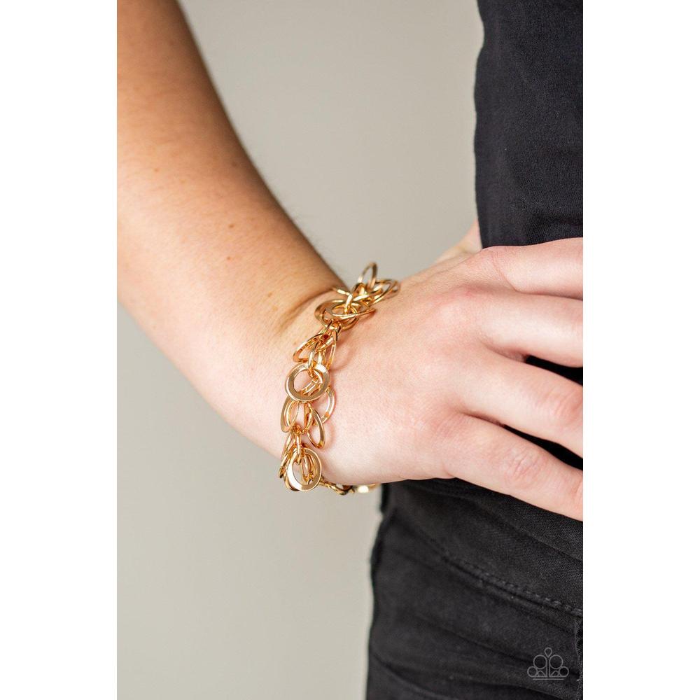 Noise Control Gold Bracelet - Paparazzi - Dare2bdazzlin N Jewelry