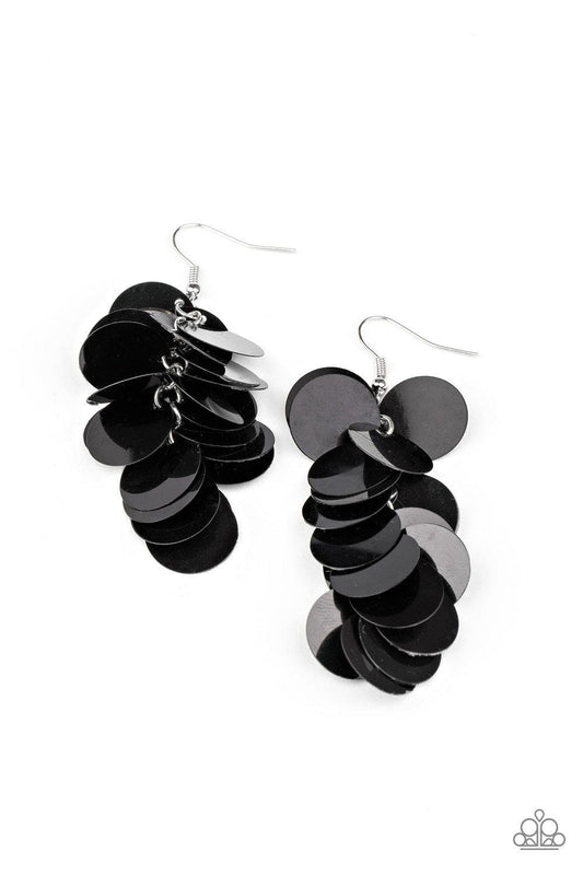 Now You SEQUIN It - Black Earring - Paparazzi - Dare2bdazzlin N Jewelry