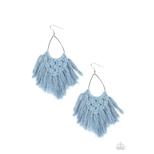 Oh MACRAME, Oh My - Blue Earrings - Paparazzi - Paparazzi - Dare2bdazzlin N Jewelry