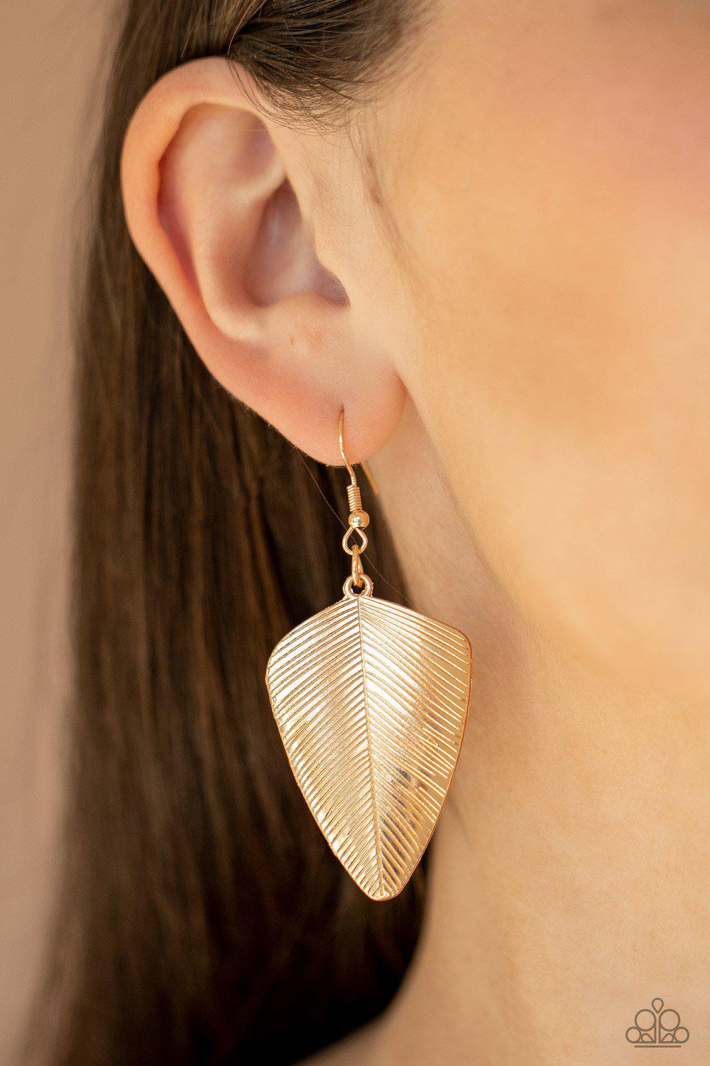 One Of The Flock - Gold Earring - Paparazzi - Dare2bdazzlin N Jewelry