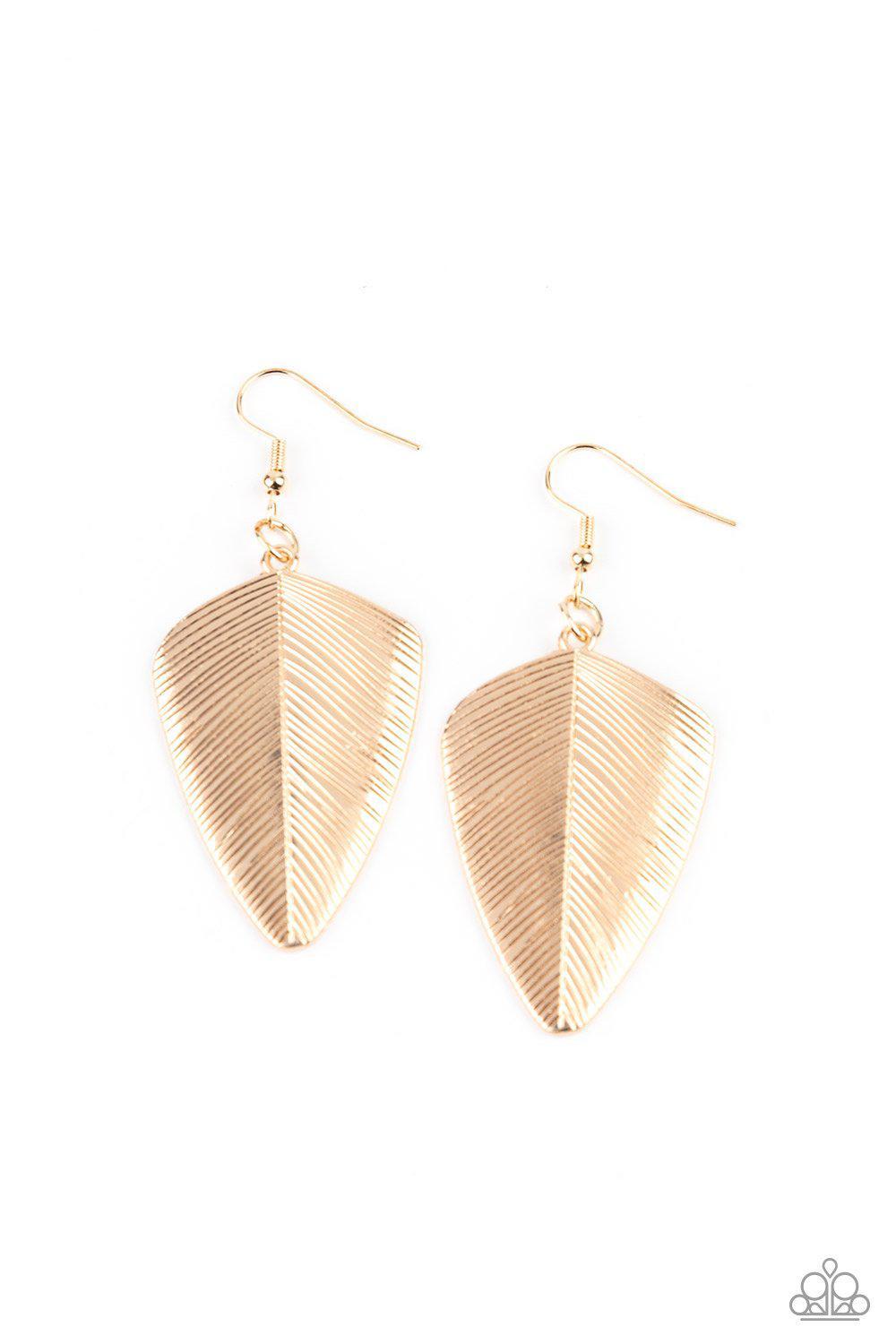 One Of The Flock - Gold Earring - Paparazzi - Dare2bdazzlin N Jewelry