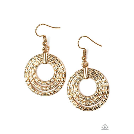 Open Plains - Gold Earrings - Paparazzi - Dare2bdazzlin N Jewelry