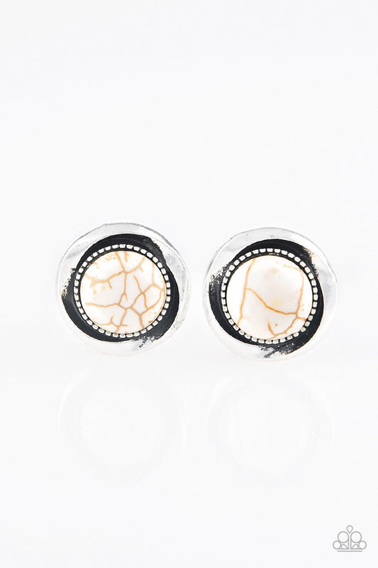 Out Of This Galaxy - White Earring - Paparazzi - Dare2bdazzlin N Jewelry