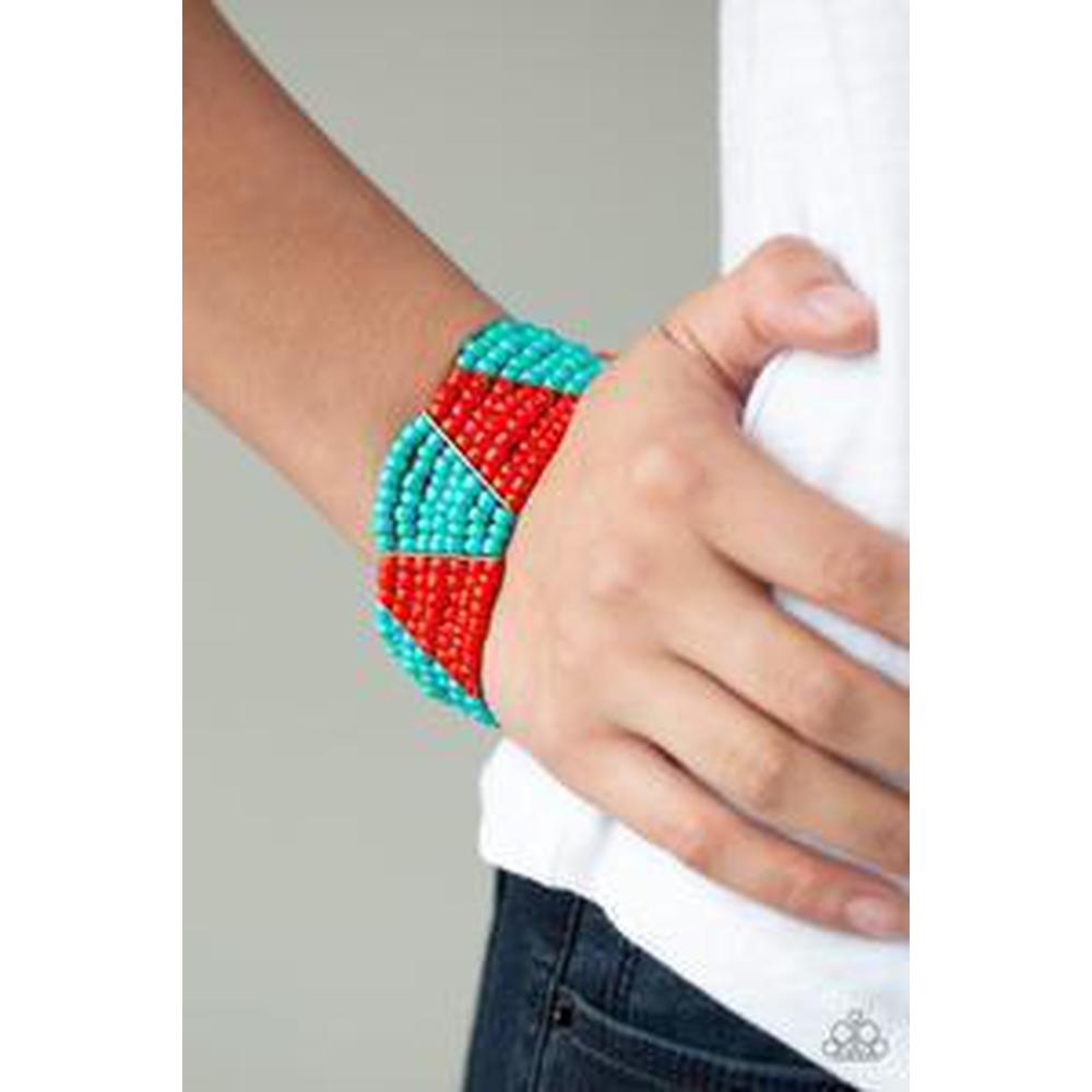 Outback Outing Red Bracelet - Paparazzi - Dare2bdazzlin N Jewelry