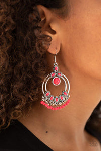 Palm Breeze - Pink Earring - Paparazzi - Dare2bdazzlin N Jewelry