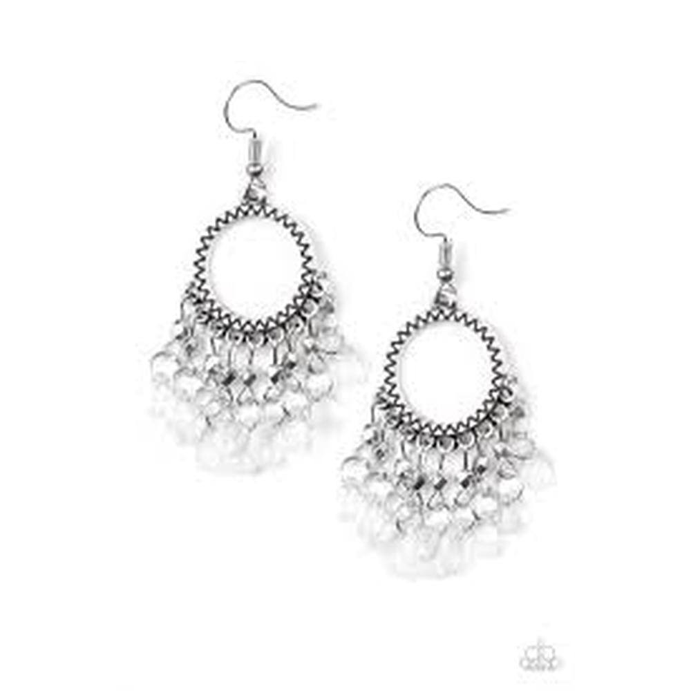 Paradise Palace White Earrings - Paparazzi - Dare2bdazzlin N Jewelry