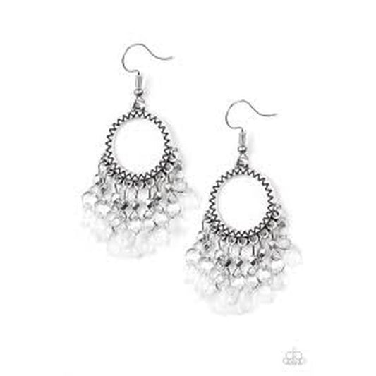 Paradise Palace White Earrings - Paparazzi - Dare2bdazzlin N Jewelry