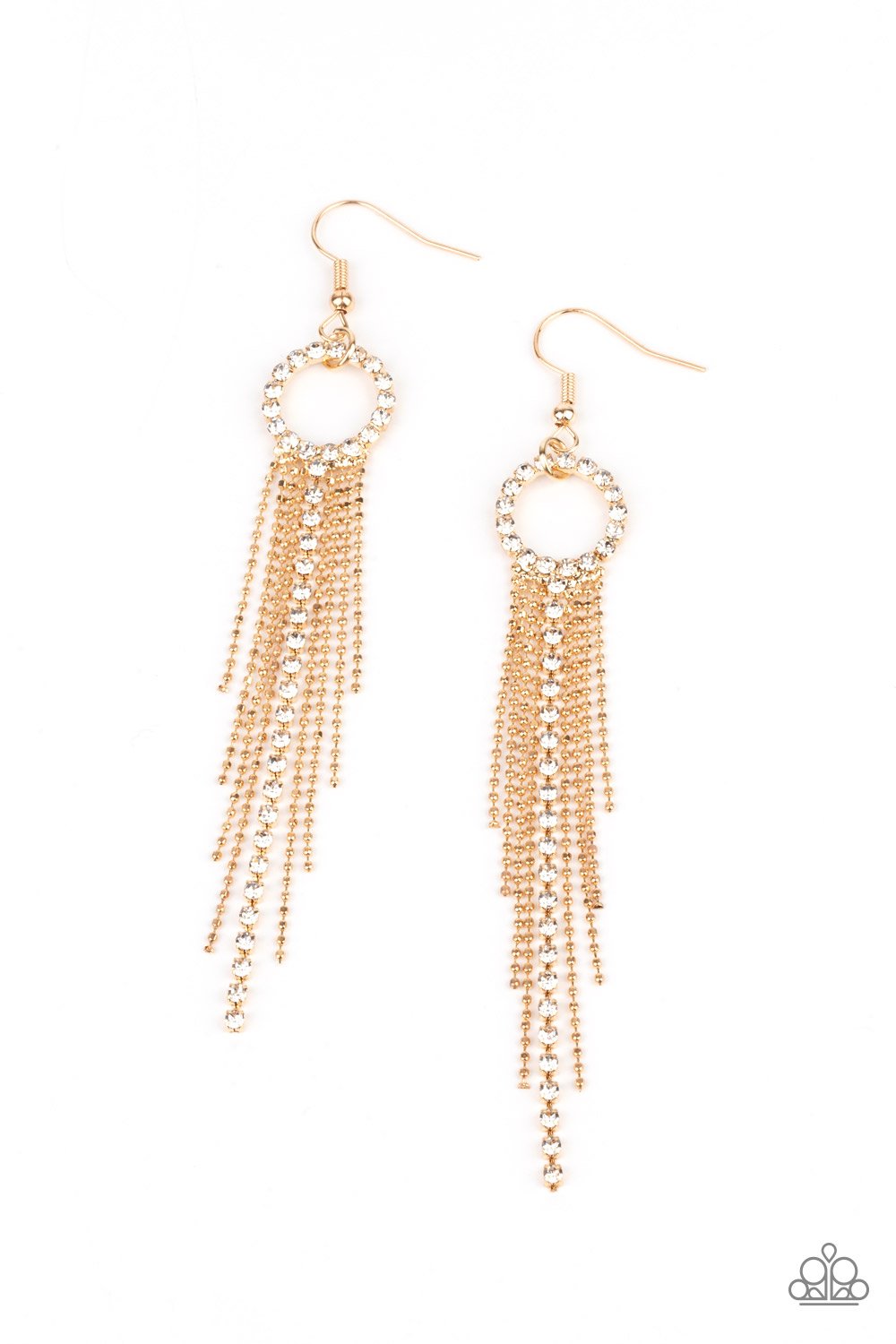 Pass The Glitter - Gold Earring - Paparazzi - Dare2bdazzlin N Jewelry