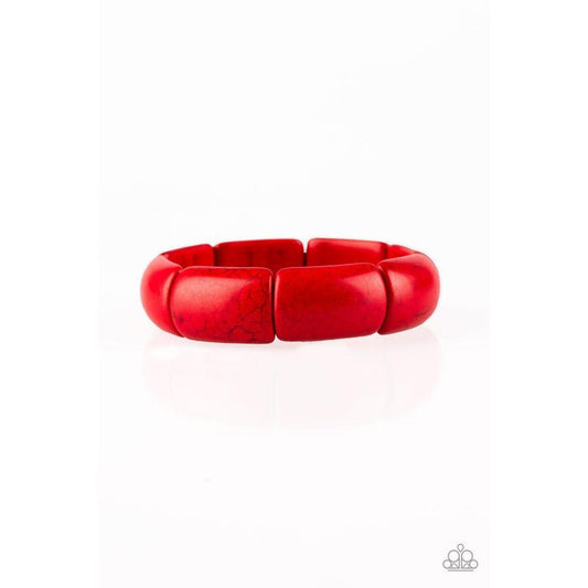 Peace Out Red Bracelet - Paparazzi - Dare2bdazzlin N Jewelry