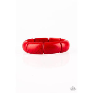 Peace Out Red Bracelet - Paparazzi - Dare2bdazzlin N Jewelry
