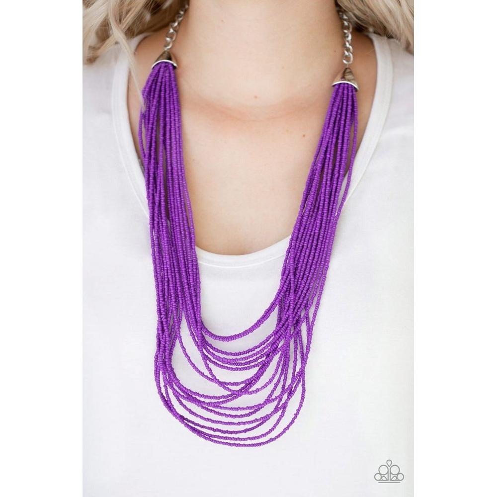 Peacefully Pacific Purple Necklace - Paparazzi - Dare2bdazzlin N Jewelry