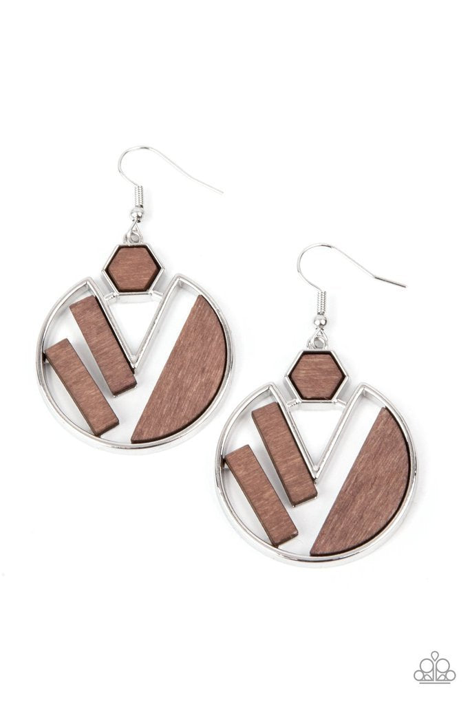 Petrified Posh Brown Earring - Paparazzi - Dare2bdazzlin N Jewelry