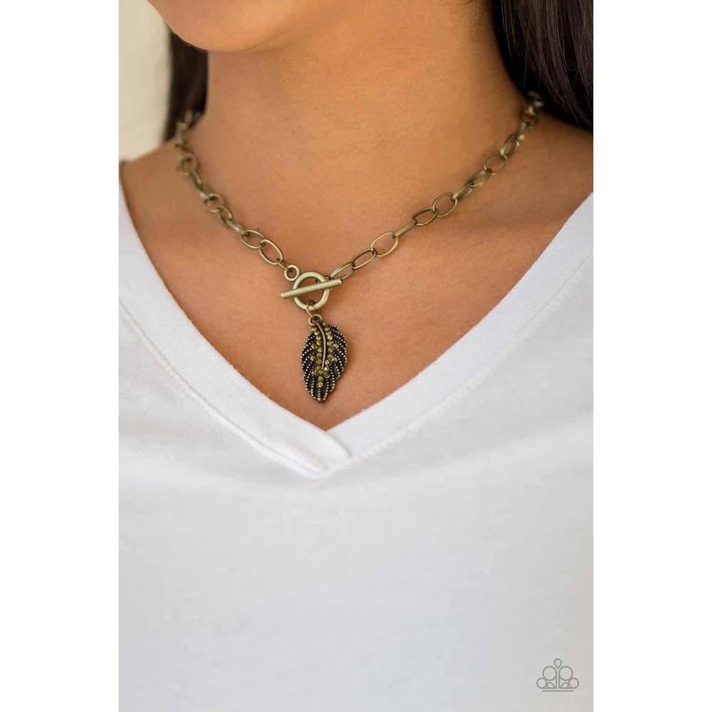 Pilot Quest Brass Necklace - Papararzzi - Dare2bdazzlin N Jewelry
