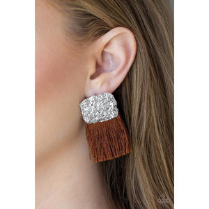 Plume Brown Earrings - Paparazzi - Dare2bdazzlin N Jewelry