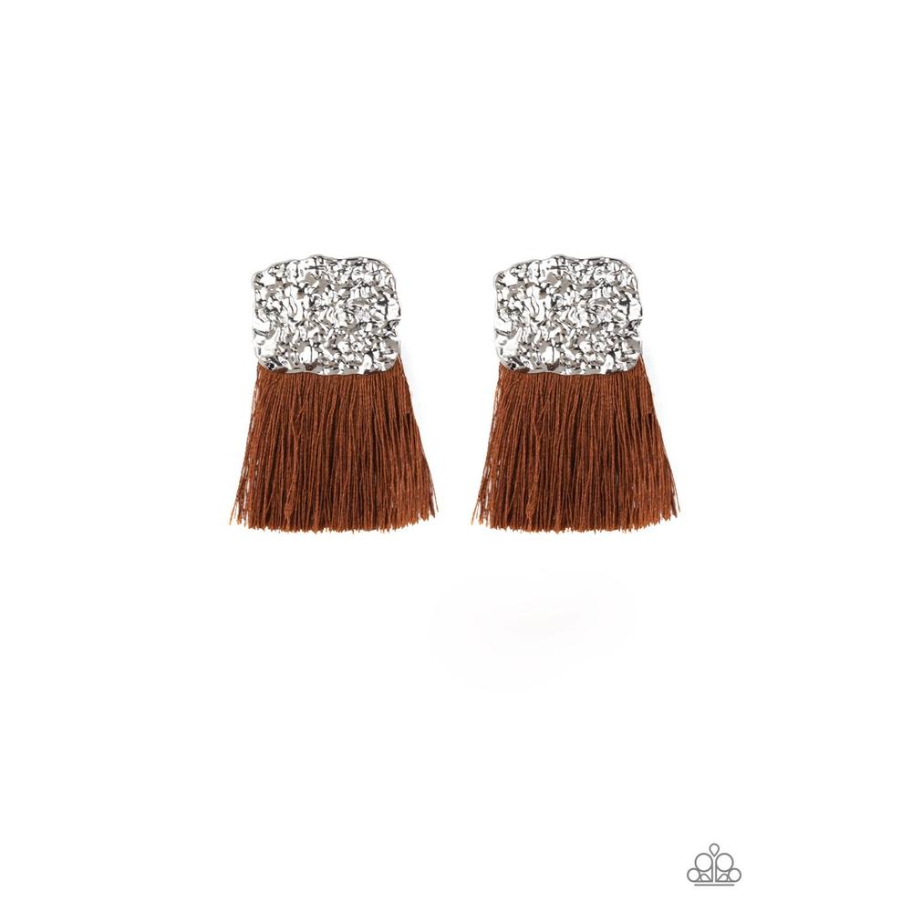 Plume Brown Earrings - Paparazzi - Dare2bdazzlin N Jewelry