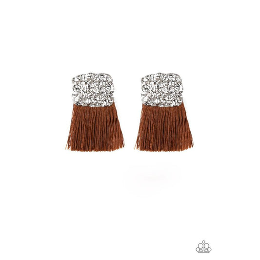 Plume Brown Earrings - Paparazzi - Dare2bdazzlin N Jewelry