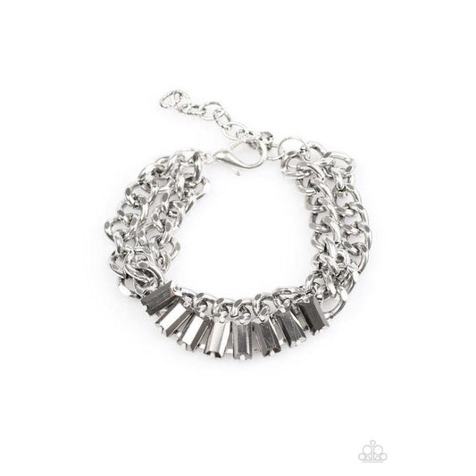 Plunge Into Grunge - White Bracelet - Paparazzi - Dare2bdazzlin N Jewelry