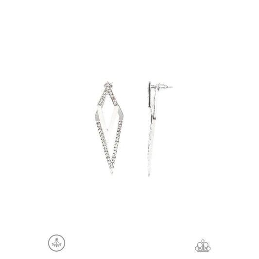 Point-BANK - White Earrings - Paparazzi - Dare2bdazzlin N Jewelry