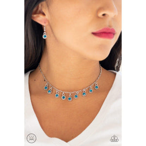 Popstar Party Blue Choker - Paparazzi - Dare2bdazzlin N Jewelry