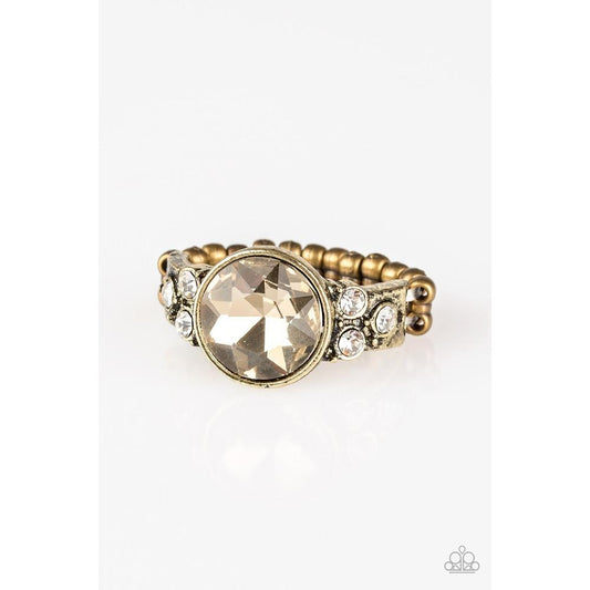 Poshly Pampered Brass Ring - Paparazzi - Dare2bdazzlin N Jewelry