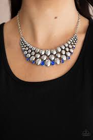 Powerhouse Party - Blue Necklace - Paparazzi - Dare2bdazzlin N Jewelry
