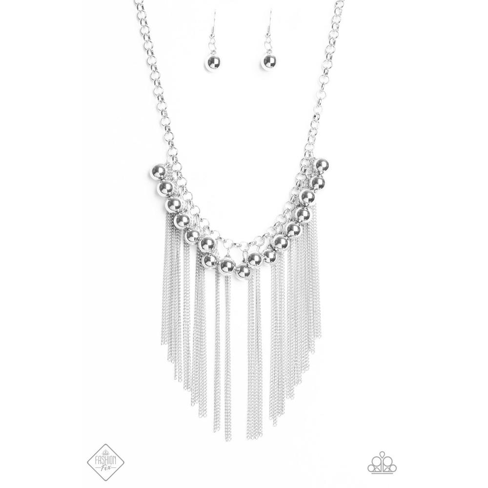Powerhouse Prowl Silver Necklace - Paparazzi - Dare2bdazzlin N Jewelry