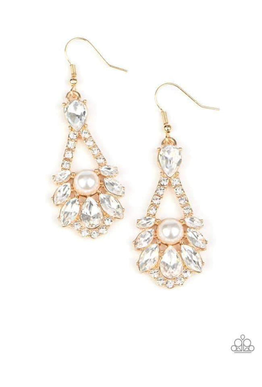 Prismatic Presence Gold Earring - Paparazzi - Dare2bdazzlin N Jewelry