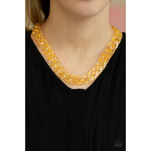 Put It On Ice Gold Necklace - Paparazzi - Dare2bdazzlin N Jewelry