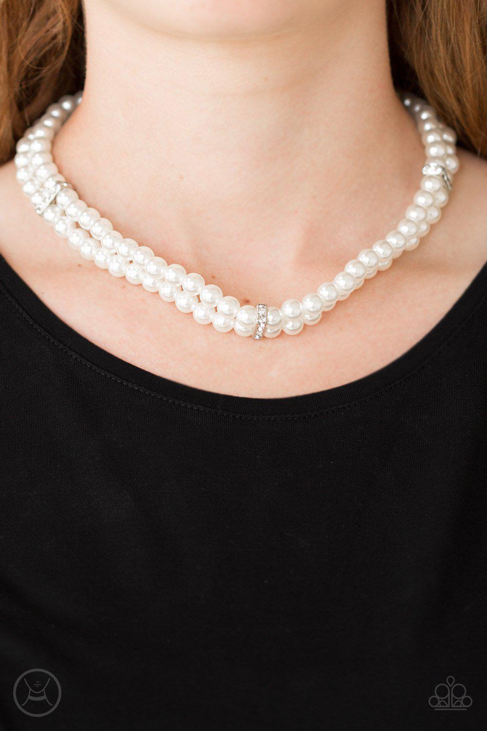 Put On Your Party Dress - White Necklace - Paparazzi - Dare2bdazzlin N Jewelry
