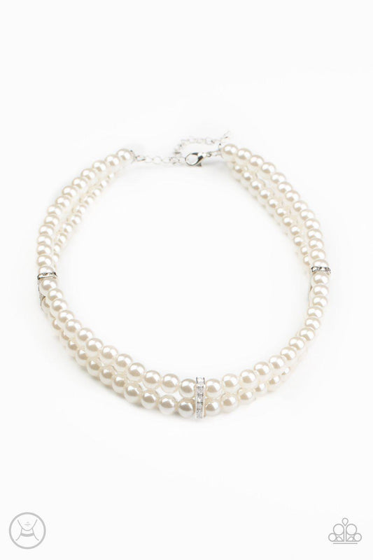 Put On Your Party Dress - White Necklace - Paparazzi - Dare2bdazzlin N Jewelry