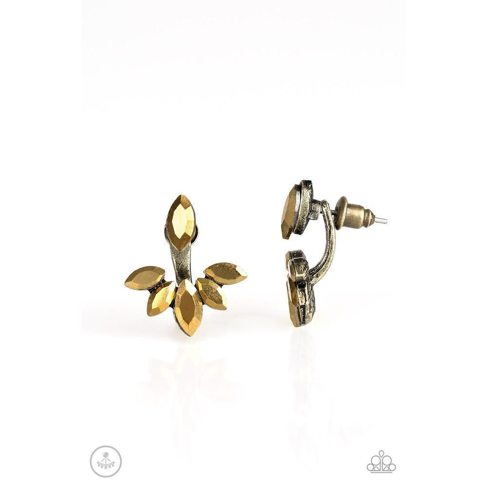 Radical Refinement Brass Earrings - Paparazzi - Dare2bdazzlin N Jewelry