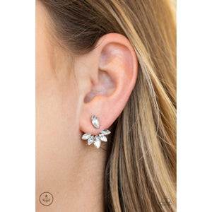 Radical Refinement White Earrings - Paparazzi - Dare2bdazzlin N Jewelry