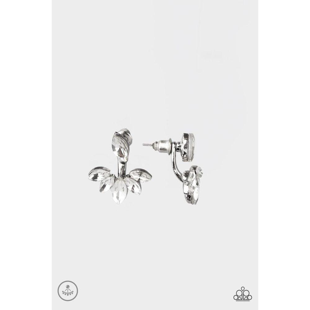 Radical Refinement White Earrings - Paparazzi - Dare2bdazzlin N Jewelry