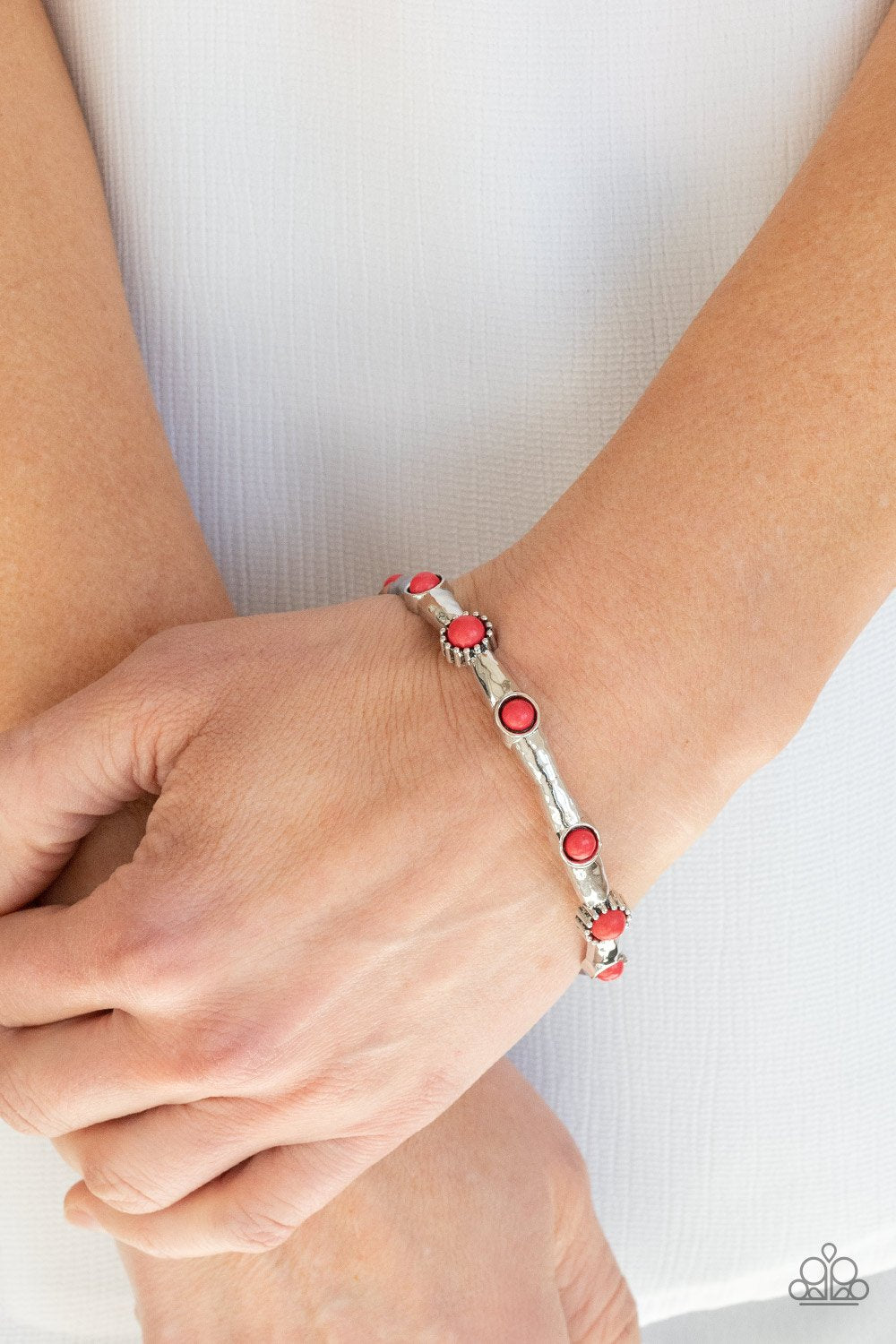 Rebel Sandstorm - Red Bracelet - Paparazzi - Dare2bdazzlin N Jewelry